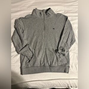 PINK Victoria's Secret Gray Quarter-Zip Hoodie